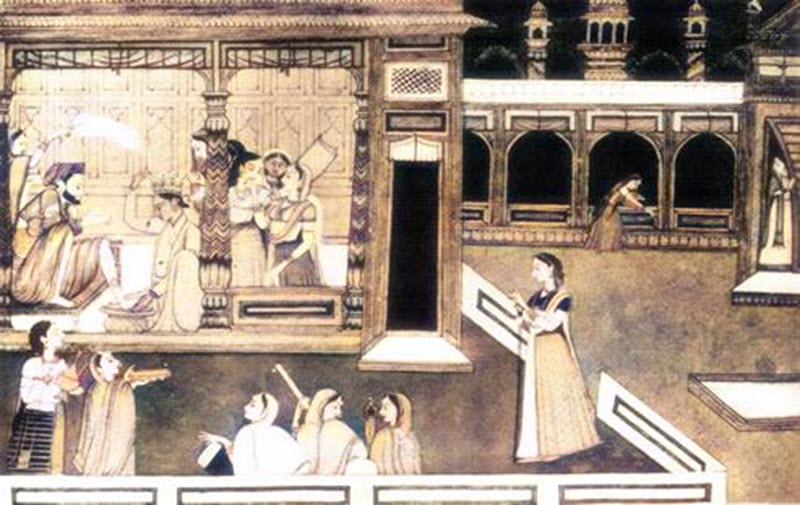 Krishna welcoming the Brahman Sudama