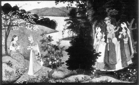 Images from the Bhagavad-Gita, Krishna playing on the Flute, Image 15 of 40  -  36 kB