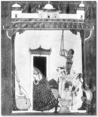 Krishna stealing Butter - Indian Art Depicting the Loves of Krishna