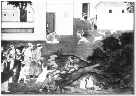 The Felling of the Trees - Indian Art Depicting the Loves of Krishna