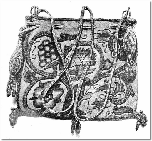 Embroidered Bag for Psalms. London, 1633