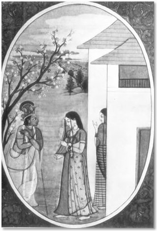 Krishna meeting Radha